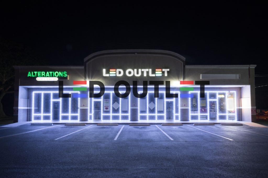 LED Outlet storefront with white LED module lighting